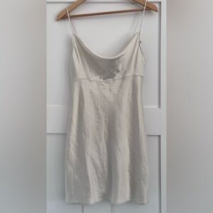 Victoria's Secret Cream Satin Mini Slip Dress Y2K VTG